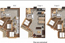 Les Balcons de Val Thorens Spa 8-kamer apt. voor max. 16 pers.map